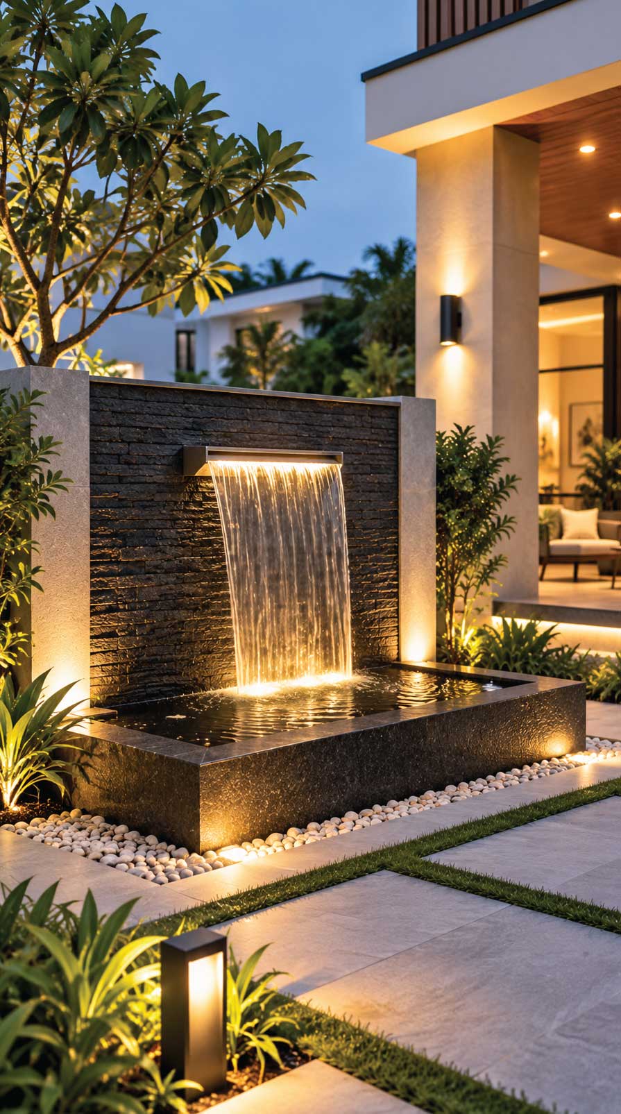 Modern Outdoor Fountain Installation